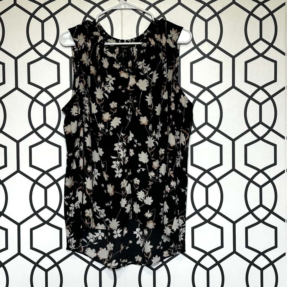 Simply Vera Vera Wang Floral Sleeveless High-Low Blouse Size XL